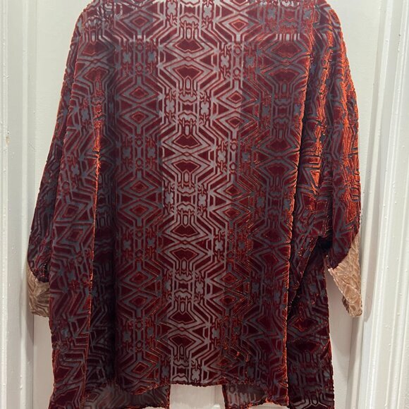 The Langford Line Womens Velvet Burnout Kimono Jewel Tone Whimsygoth‎ Witchy OS - Picture 6 of 6
